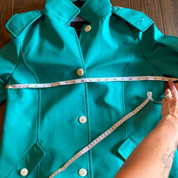 Talbots Teal Classic Rain Jacket for Women with Gingham Lining  Size Small - Picture 6 of 8
